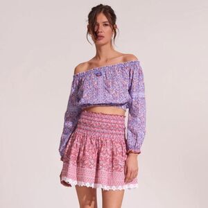 Poupette St Barth Top Womens size Small Nana Light Blue Paquerette Cotton Resort